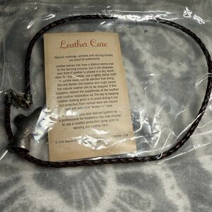 Braided Leather Necklace with Silver Clasp